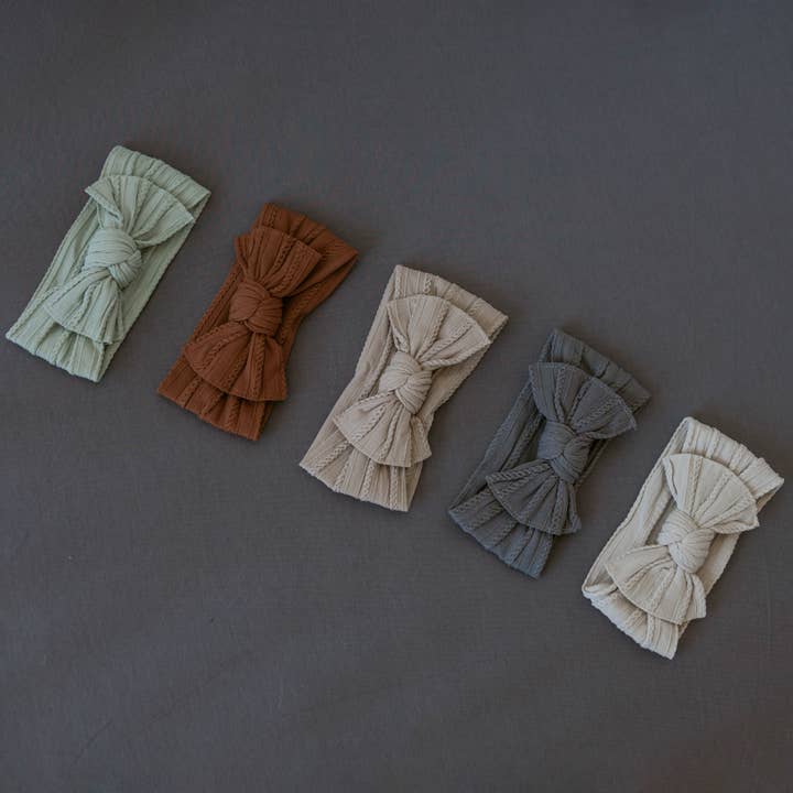 Parker Baby Co. - Wholesale Fashion Headband - Baby - Pebble Set - Cable Knit Knotted Headbands - 5 Pack