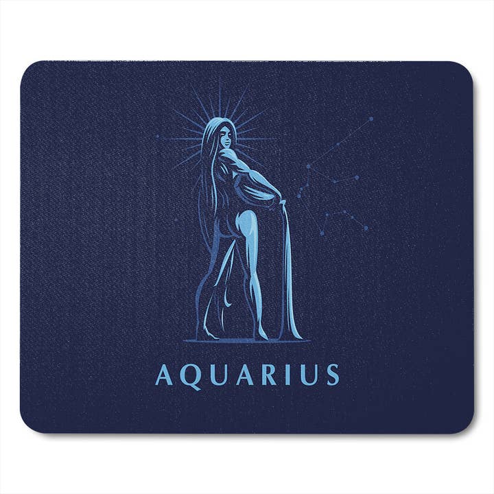 Sign Of The Zodiac Aquarius Dining Mouse Mat for wholesale by Benjamin Tate Design