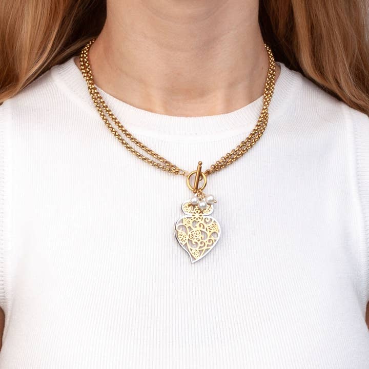 Shebiju - Wholesale Pendant/Charm Necklace - Steel Necklace 2 in 1 GKN22039562