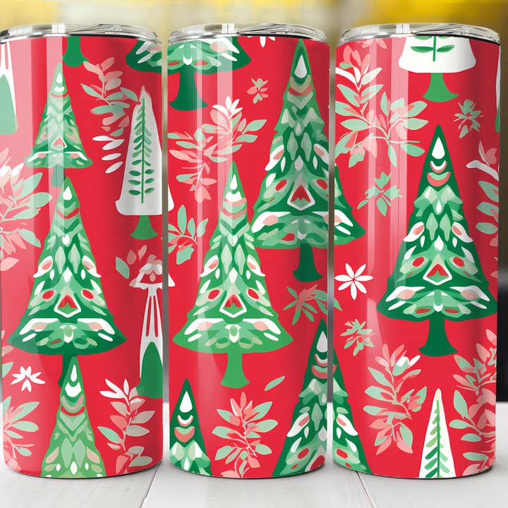 Pencil Trees Christmas Skinny Tumbler 20oz for wholesale by JAC Wholesale