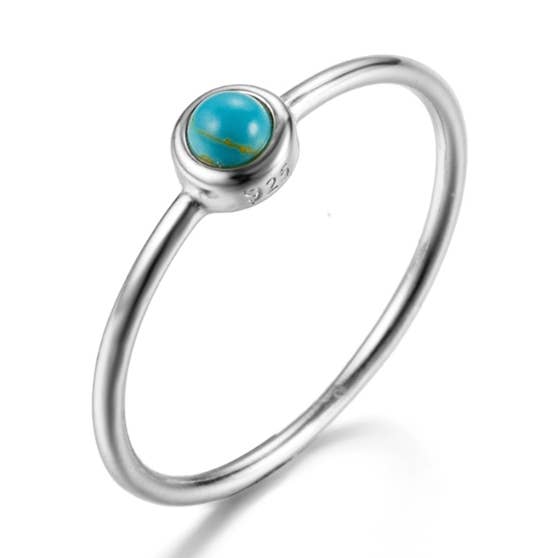 Silver ring - 3mm ball - rhodium-plated silver - 12 for wholesale by Buganto