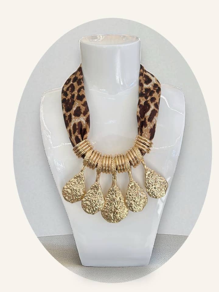 Hammered Teardrop Scarf Necklace(903760006) for wholesale by Sunshine Fashion Accessories