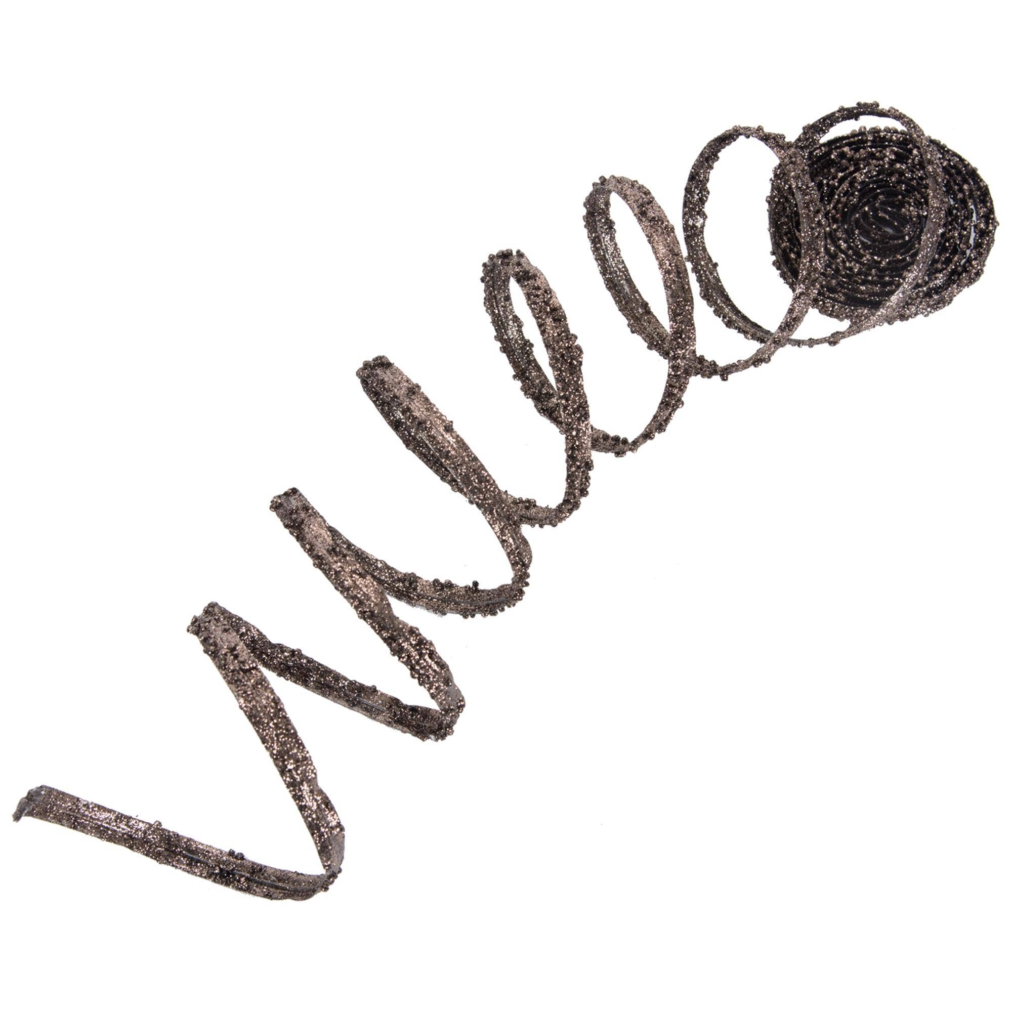 A&B Home Group Inc. - Vendita all'ingrosso Decorazione natalizia - Nastro a rete in plastica con glitter marrone 0,5x177" - Marrone0