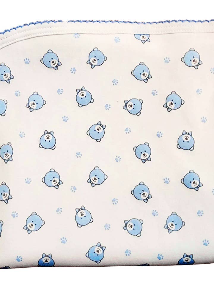 Manta de bebé de algodón Pima Blue Bears para venta al por mayor de Baby Threads