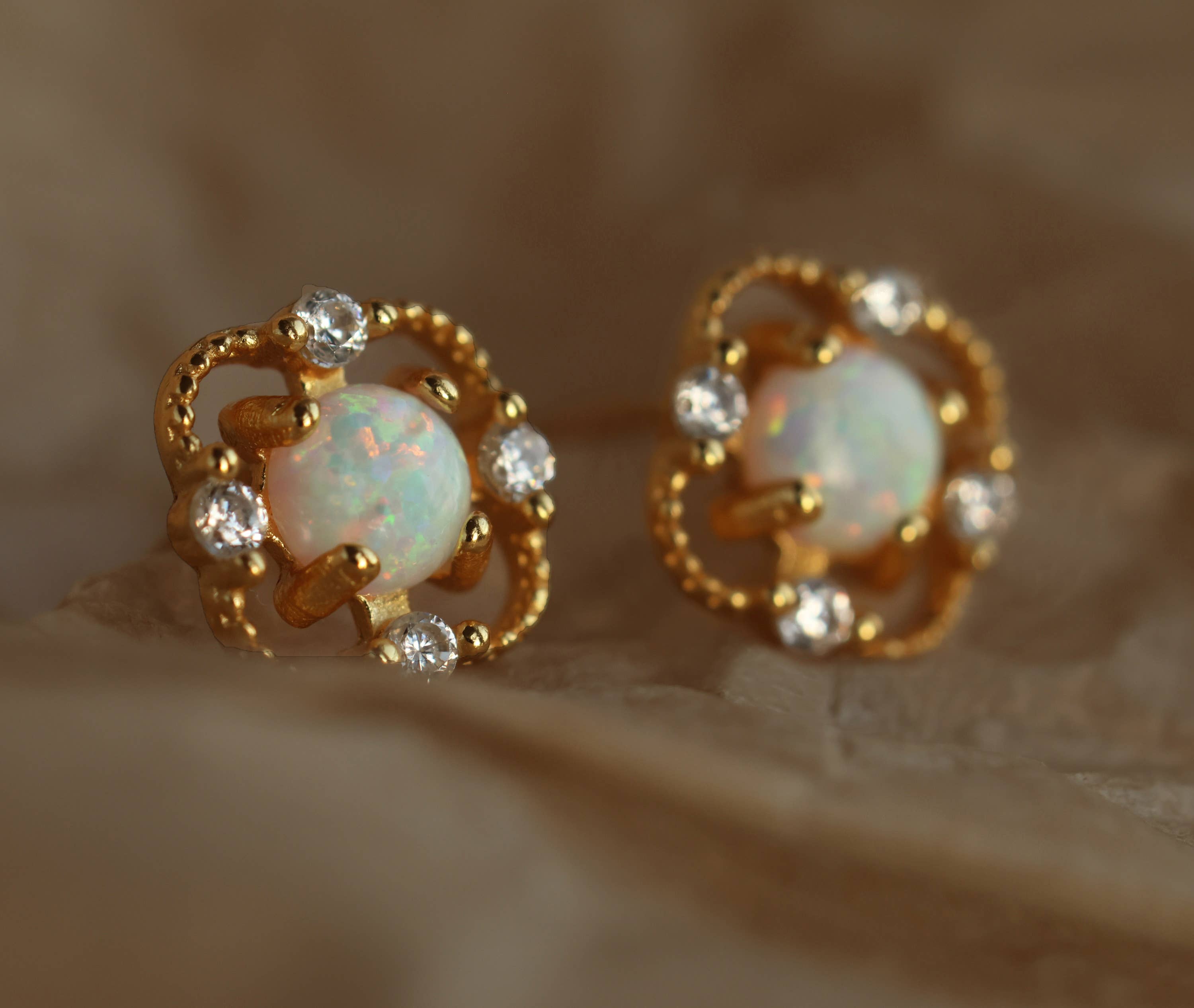 Silk Purse, Sow's Ear - Wholesale Stud/Post Earrings - Victorian Opal Stud Earrings1
