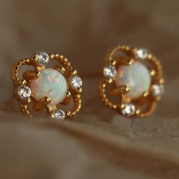 Silk Purse, Sow's Ear - Wholesale Stud/post earrings - Victorian Opal Stud Earrings1