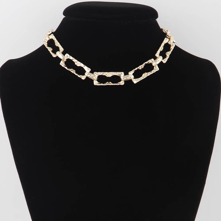 Collar de cadena de eslabones martillados para venta al por mayor de 3AM BY H&D ACCESSORIES