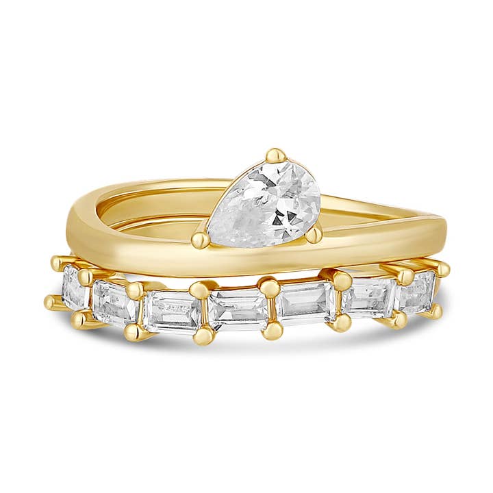 Pear Luxe Stack Ring for wholesale by JTG Jewelry