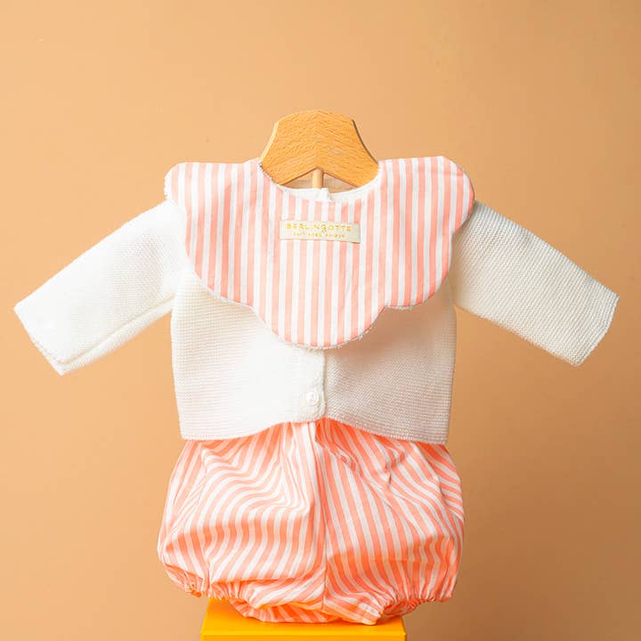 Sky blue gingham The Marguerite bib for wholesale on Faire3