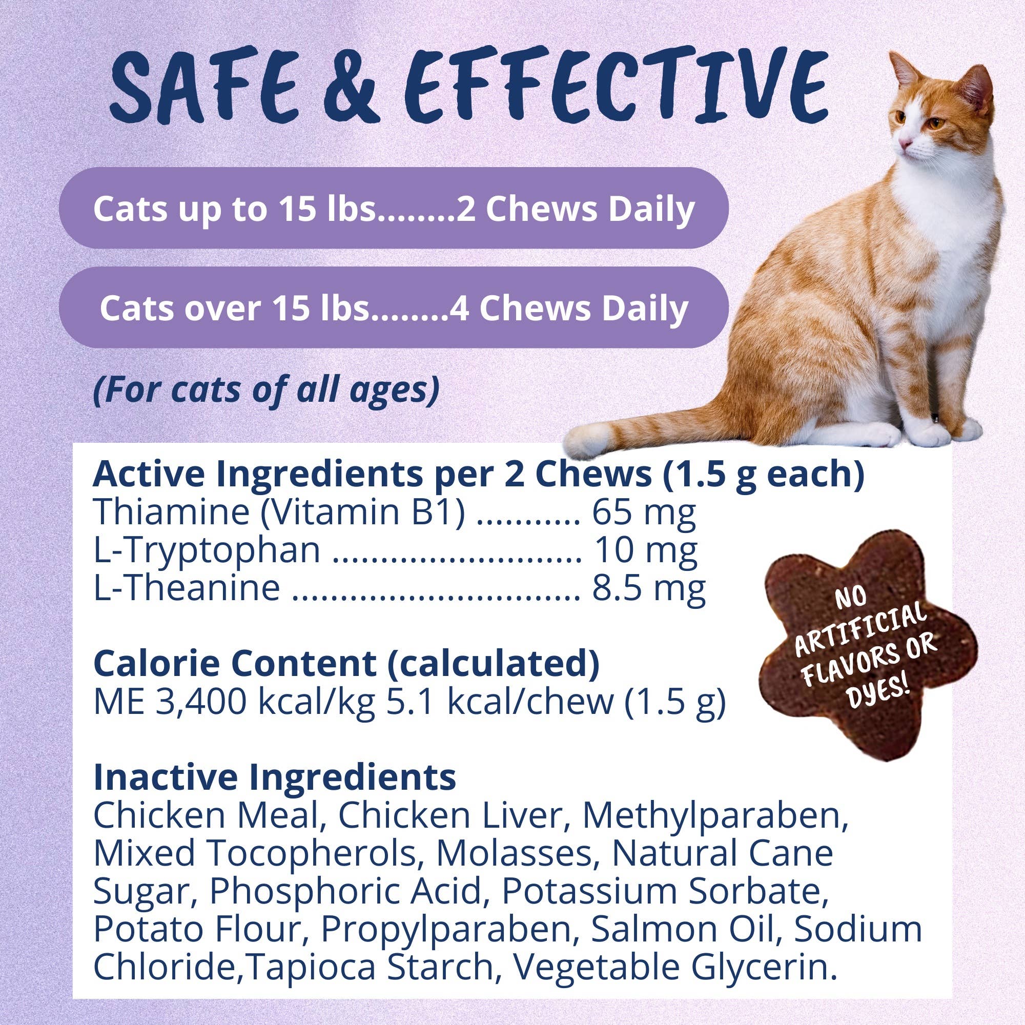 Pet Palette Distribution - Wholesale Pet Supplement - Cat - Under the Weather Cat Calming Chews 60 ct.2