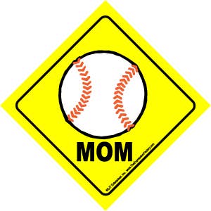 Baseball Mom Auto Attitudes Car Signs with suction cup for wholesale by SJT Enterprises, Inc.