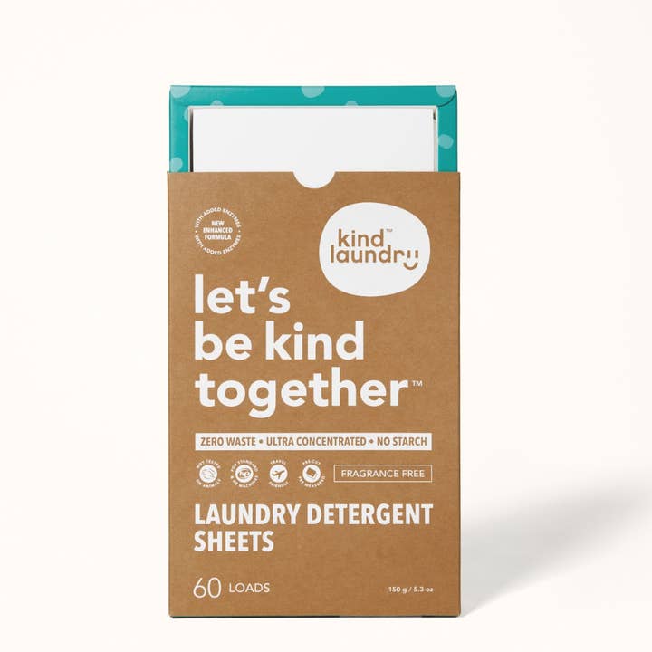 Kind Laundry - Wholesale Laundry Detergent Powder/Pods - Zero Waste Laundry Detergent Sheets (Fragrance-Free)
