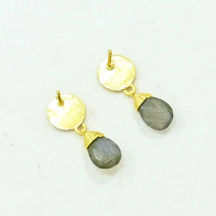 Schmuckoo Berlin - Wholesale Dangle Earrings - Abigail Earring Gold Plated - Labradorite