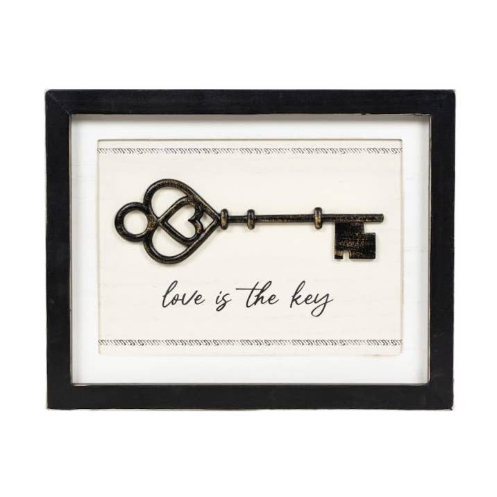 15877 - 13x10 rvs wood frame sign (KEY/YOU) Wedding Decor for wholesale by Devanie At Home (Formerly Adams & Co.)