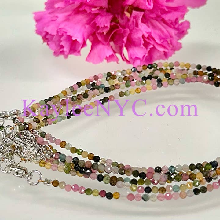 Tobilleras de Turmalina Natural de 2 mm Cristales Energía Sanadora para venta al por mayor de KayleeNYC