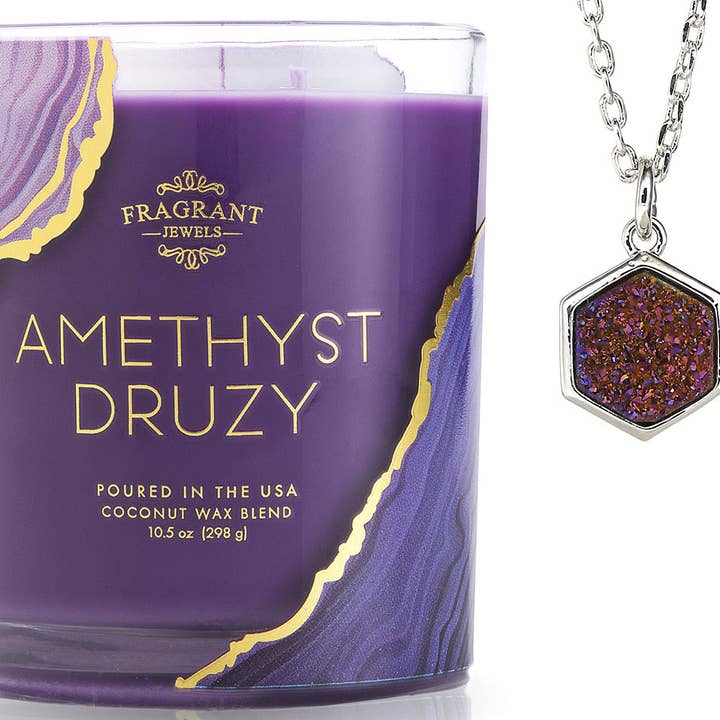 Amethyst Druzy - Jewel Candle for wholesale by Fragrant Jewels