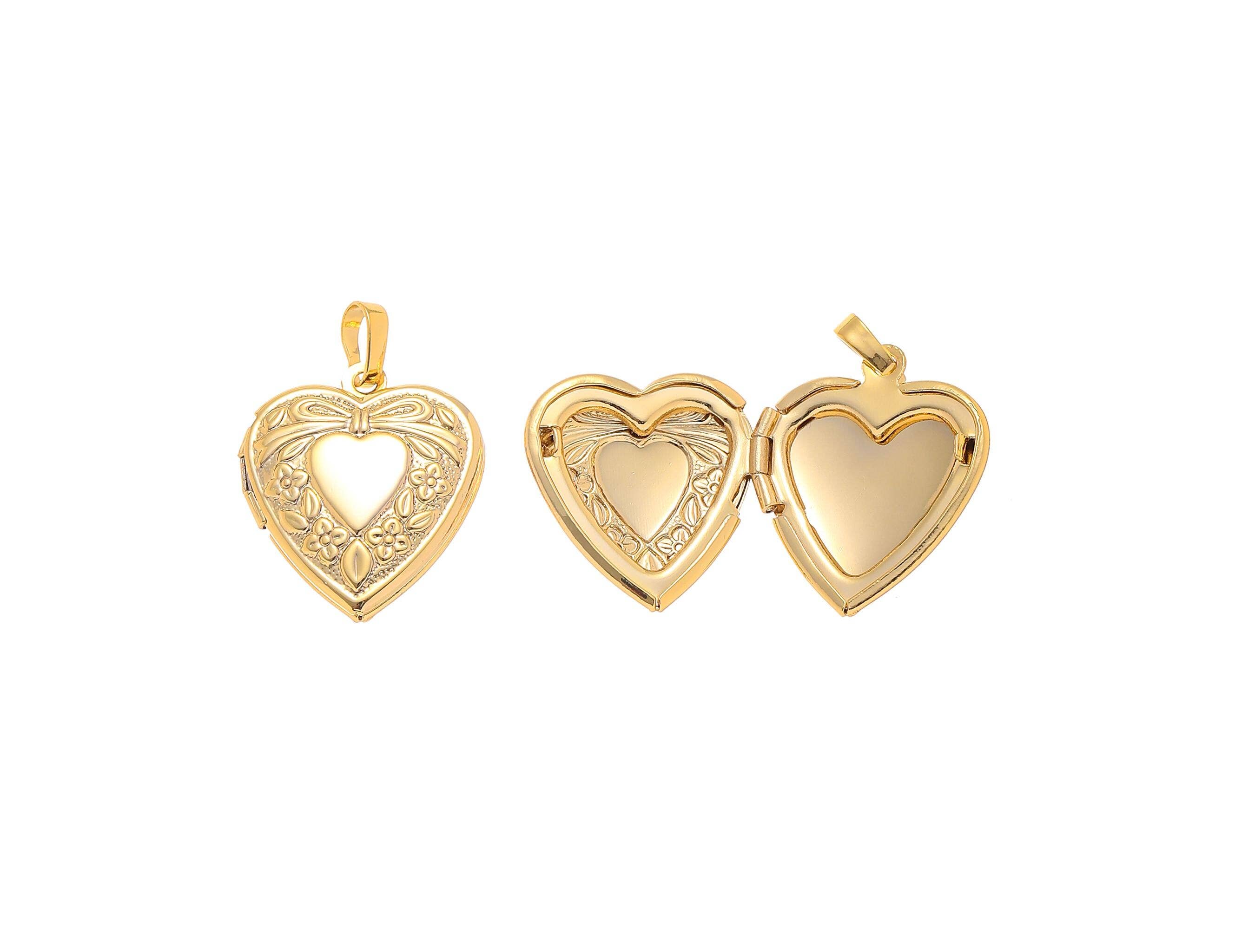 Jewel Pledge - Wholesale Individual Charm/Pendant - 18k Gold Heart Charm Locket Valentine's Day Gift CPG21322