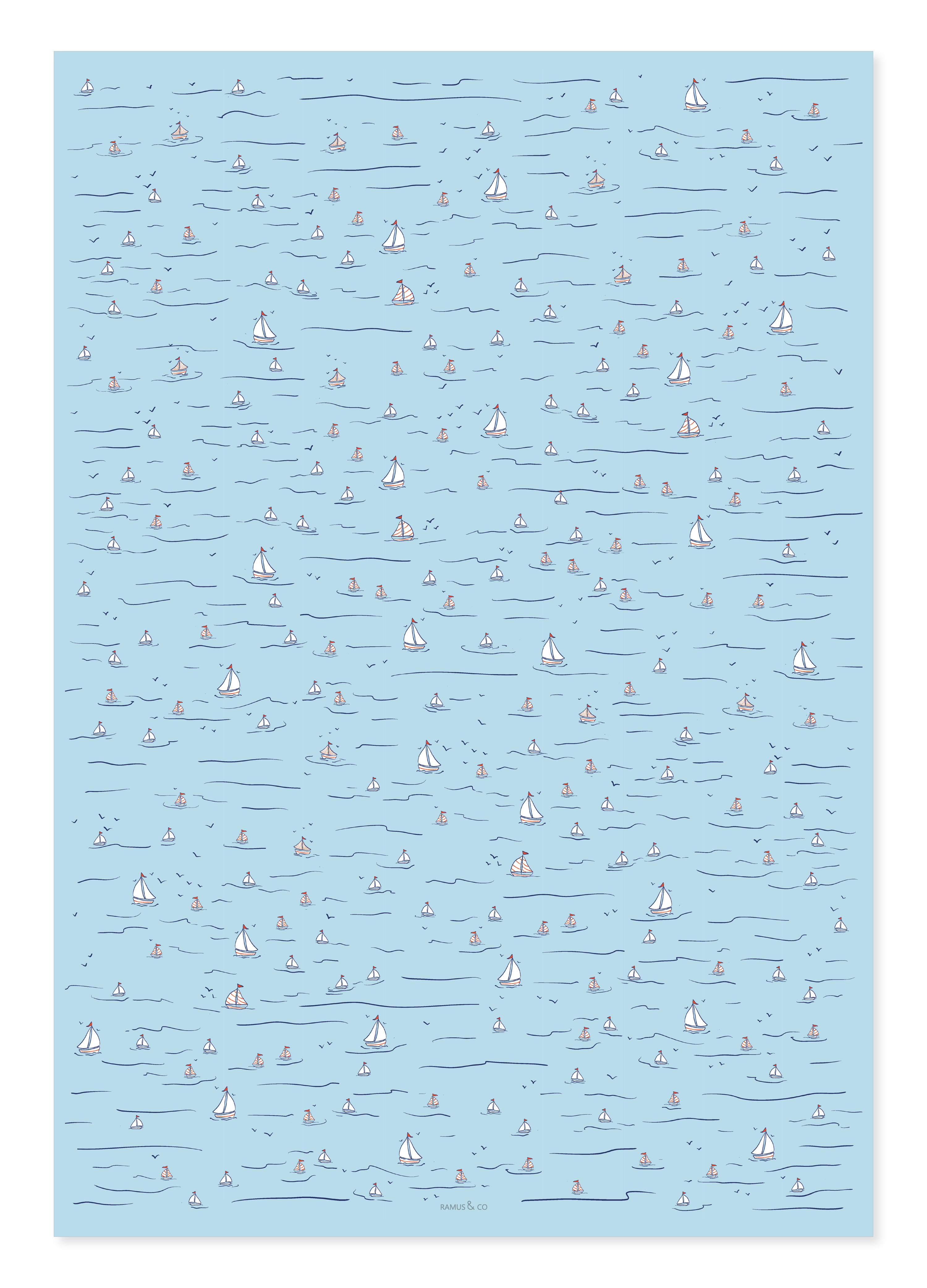 Ramus & Co. - Wholesale Wrapping Paper Roll - Sails Up Gift Wrap Double-Sided1