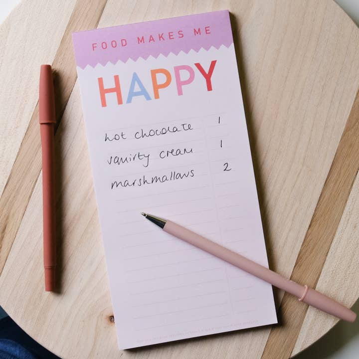 Bread & Jam - Wholesale Notepad - Food Makes Me Happy Shopping List Pad