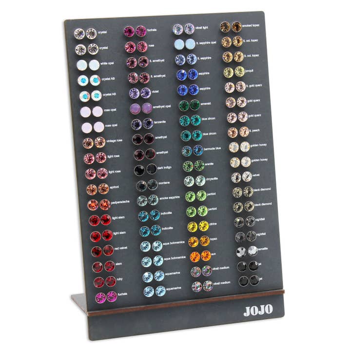 8 mm earrings with sparkling crystals for wholesale by JOJO Geschenke