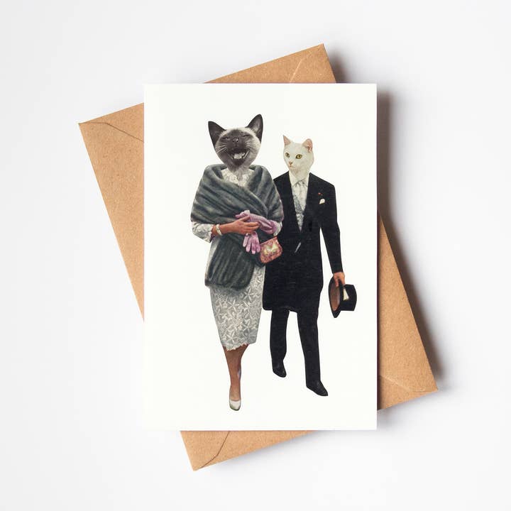 Carte de vœux pour les amoureux des chats pour la vente par Cassia Beck