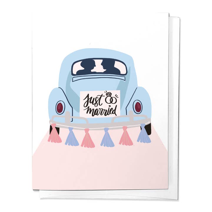 Parcel Island - Wholesale Wedding Card - Newlywed Wedding Beetle, Car Congratulations Greeting Card
