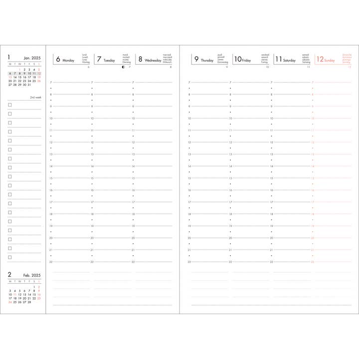 MARK'S Inc. - Wholesale Planner - Refill for Weekly Vertical Planner 2026-15months B61