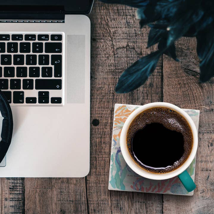 Conimar Promotions - Wholesale Coasters - "Salt & Sea-Octopus" Single Absorbent Tumbled Tile Coaster 1