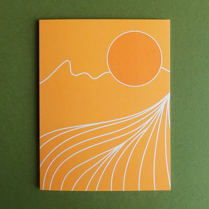 Carte de vœux illustration en ligne - Soleil Orange pour la vente par For Tha Masses Design