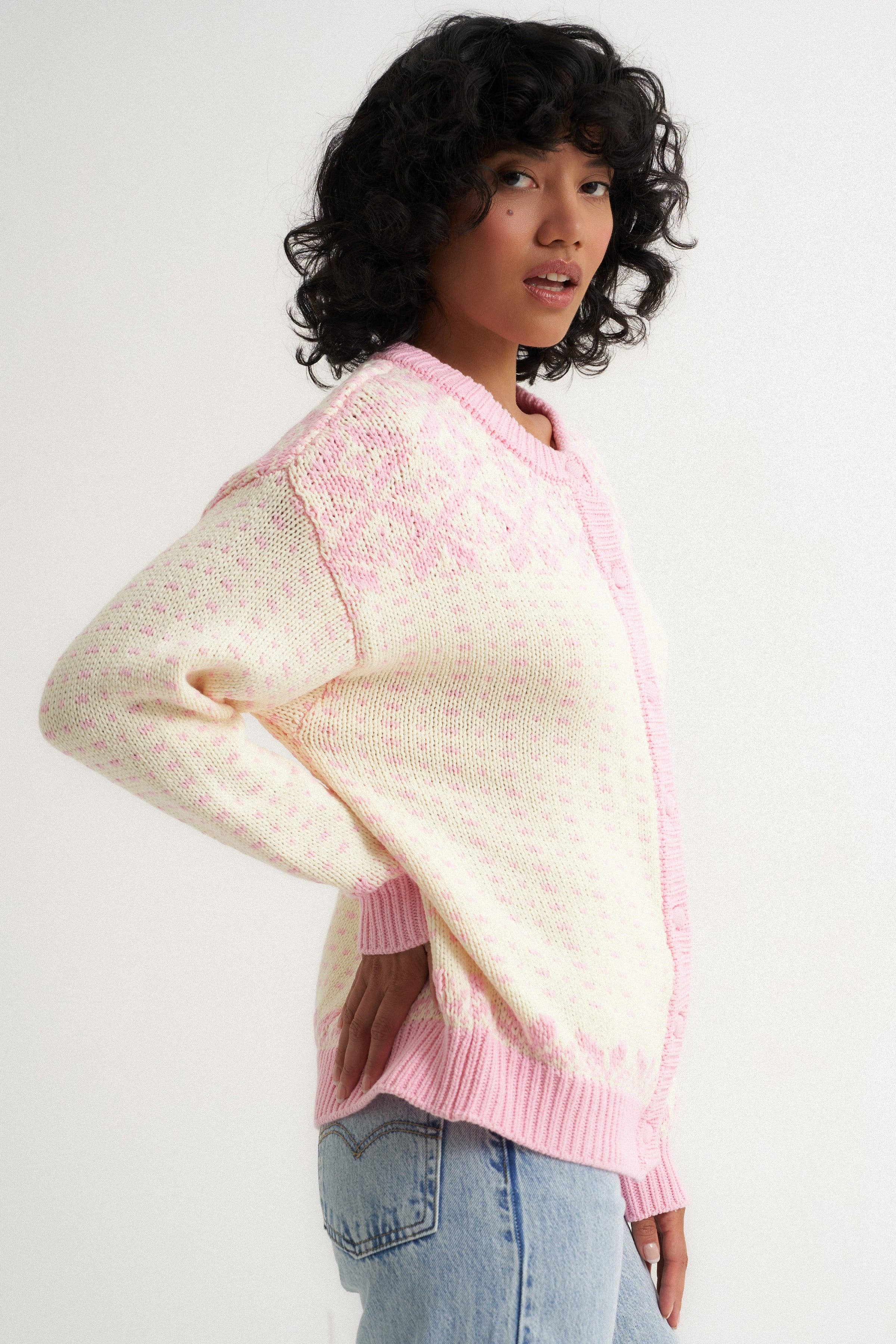 Callahan Knitwear - Wholesale Knit Sweater - Women's - Oversized Maeve Cardigan - Pink1