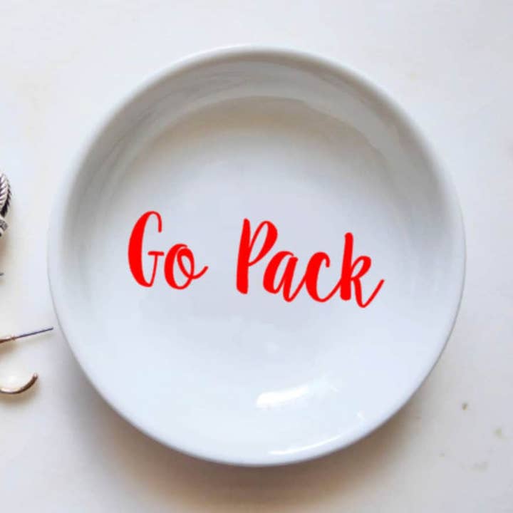 Go Pack Ring Dish / North Carolina State University for wholesale by CourtPerkDesigns LLC