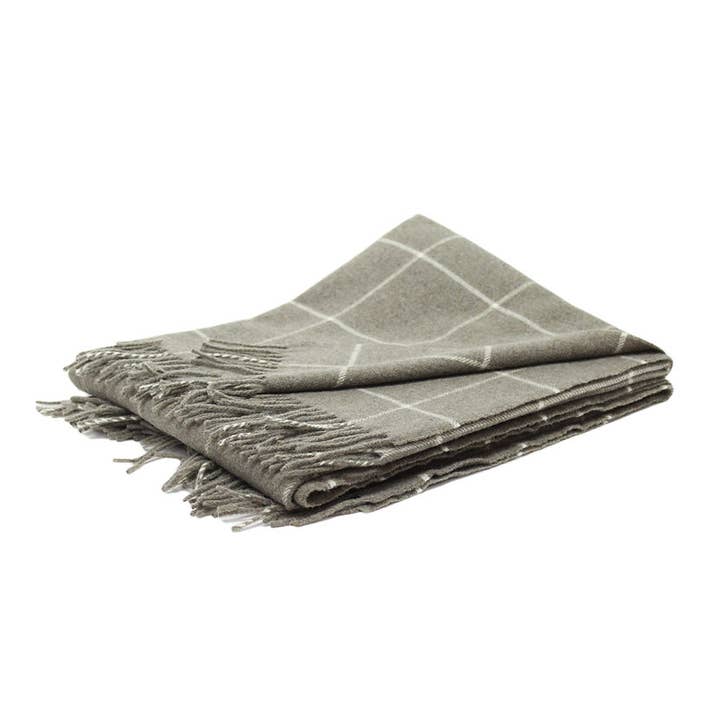 Giardino Segreto - Wholesale Throw Blanket - QUADRO pure taupe wool blanket3