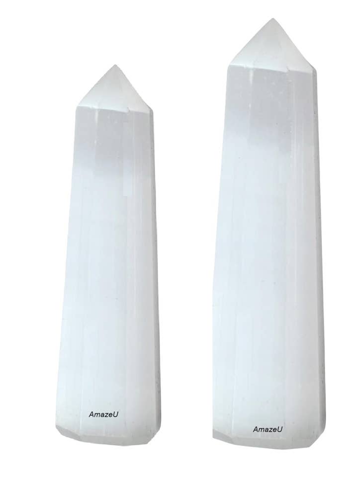 Selenite Crystal Points/Wands/Obelisk (2.2 LBS/1 Kg. pack) for wholesale by AmazeU