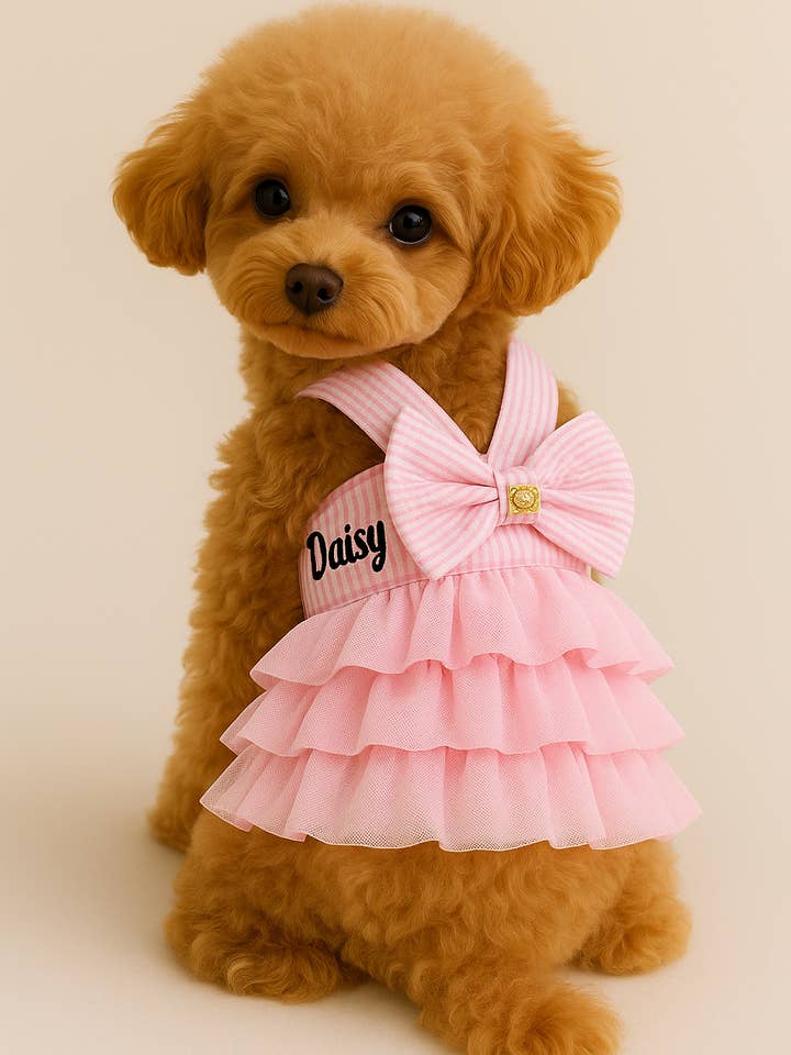 Layered Tutu Pet Dress with Bow – Wholesale Dog Apparel for wholesale by Sisters G Kids