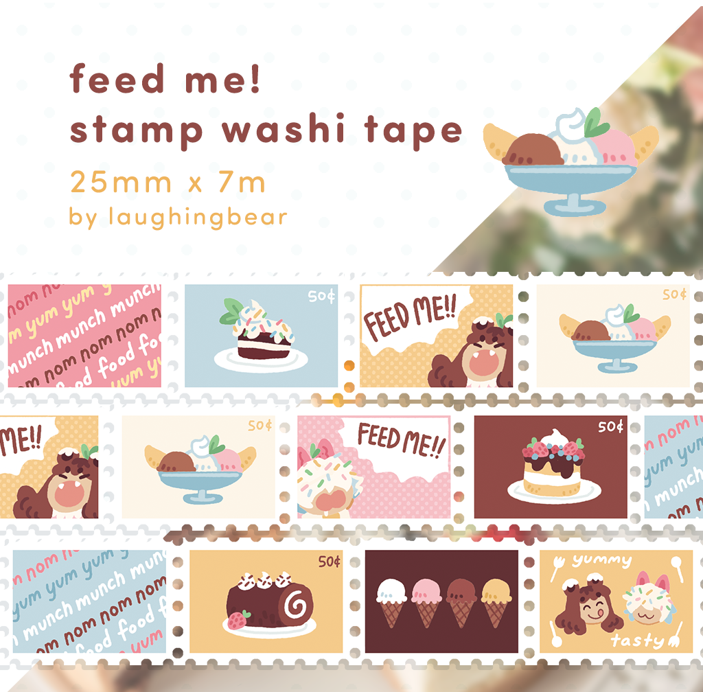 laughingbear - Wholesale Washi Tape - Feed Me! Stamp Washi Tape0