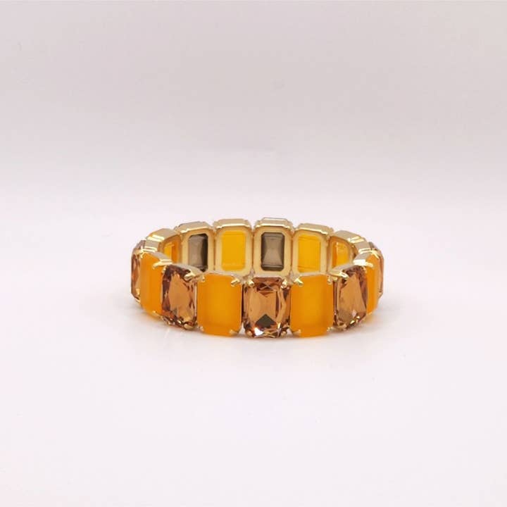 Elastic Lux Octagonal Stones Bracelets Sat & Sat Mix - T Mix for wholesale by QUÉ MÁS JEWELS