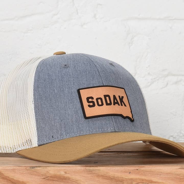 Classic State - Wholesale Trucker Hat - Unisex - South Dakota SoDak Leather Patch Snapback Hat3