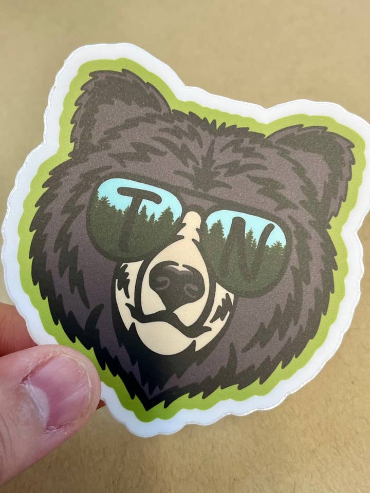 Tennessee Black Bear Sunglasses Sticker for wholesale by ON THE GO Studio