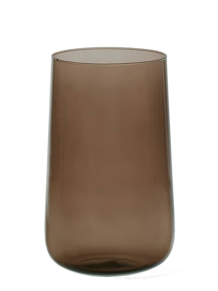 Jarrón Valencia Drop, Caffé – Vidrio soplado reciclado para venta al por mayor de Lübech Living