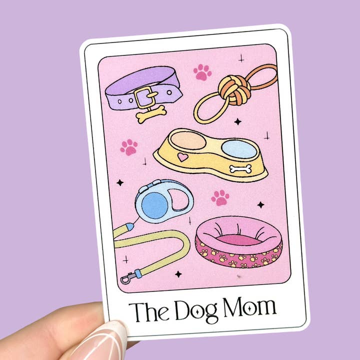 The Dog Mom Tarot-kortklistermärke för wholesale av Hailey Liz Designs