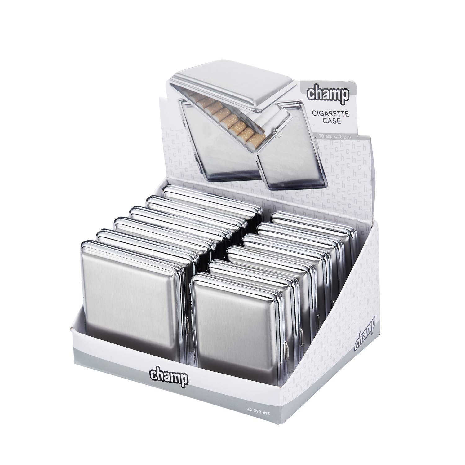 Champ by Polyflame - Wholesale Cigarette Case - Metal cigarette case 16 and 20 pcs0