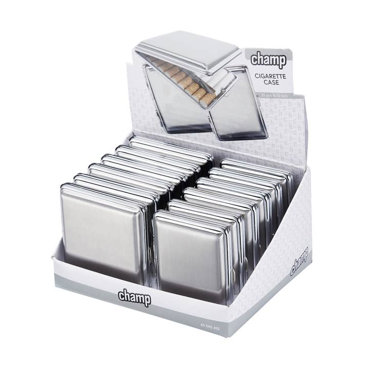 Champ by Polyflame – wholesale Cigarettfodral – Metallcigarettetui 16 och 20 st0