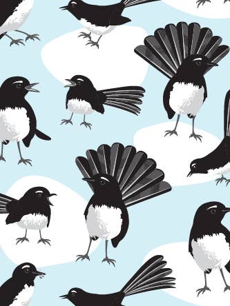 Tea Towel - Willie Wagtail for wholesale by Allgifts Australia