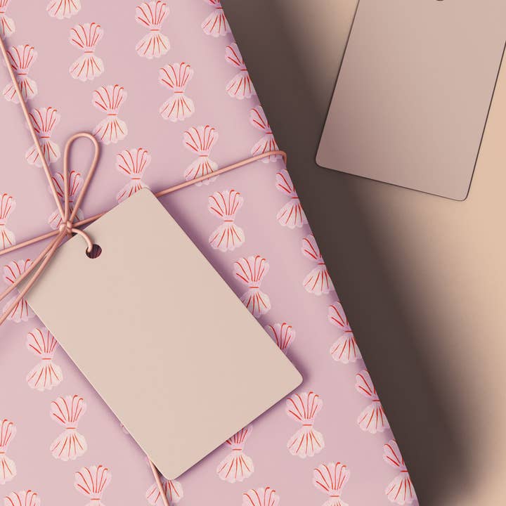 Valentines Recycled Shell Wrapping Paper for wholesale by Emma Make