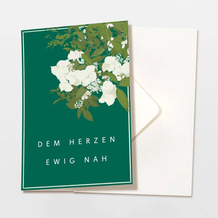 Folding card condolence card white flowers with envelope, FSC for wholesale by Wildblumen Atelier