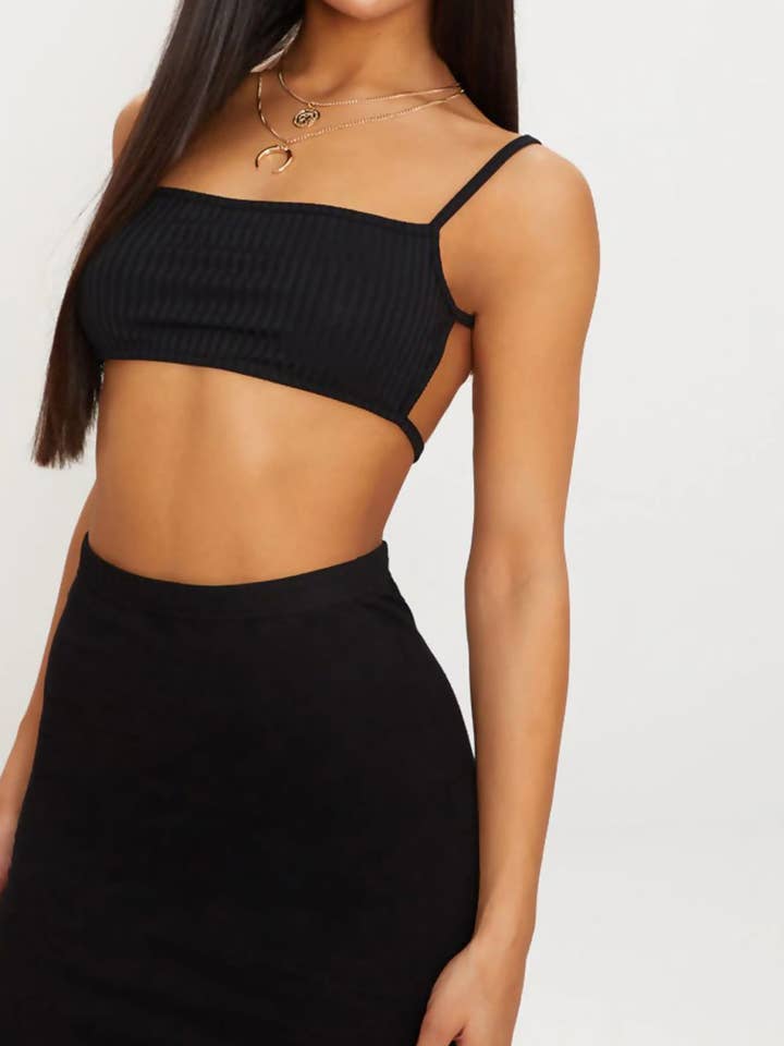 BRASSIÈRE À BRETELLES CÔTELÉES pour la vente par justyouroutfit