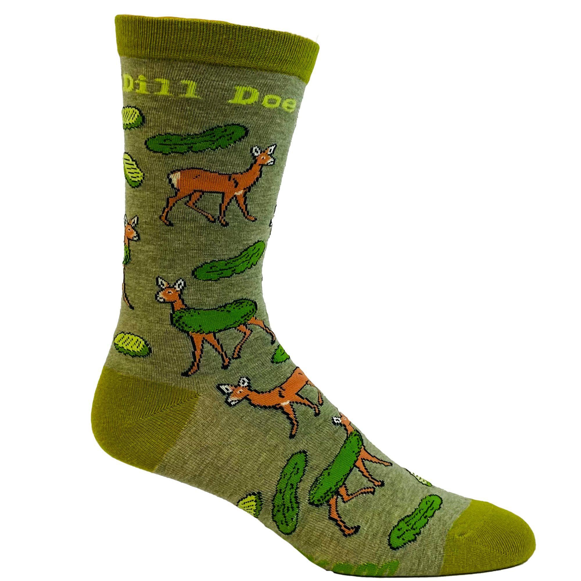 Vert Chaussettes drôles Dill Doe Sock pour hommes, chaussettes Crazy Novelty pour hommes en vente sur Faire3