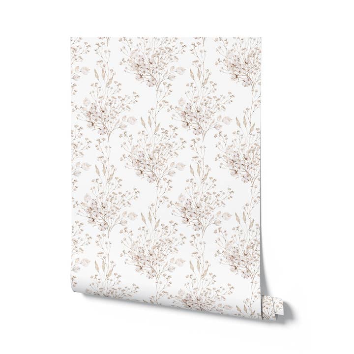 Boho Winter Floral Wallpaper - 12.5" for wholesale by Timberlea
