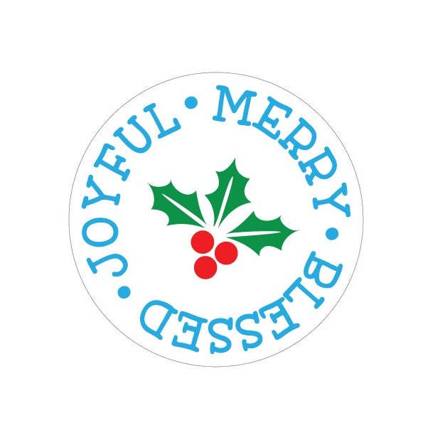 Uitgestanste sticker „Joyful Merry Blessed” voor wholesale door KL Design Works
