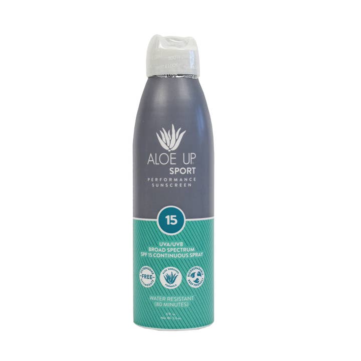 Sport SPF 15 Continuous Sunscreen Spray for wholesale by Aloe Up Sun & Skincare